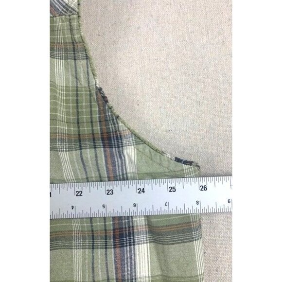 Men's Canyon Guide Outfitters XLG Green Plaid Sleeveless Western Button-Down - Picture 8 of 8